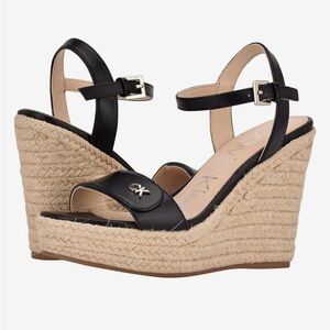 Calvin Klein Hamal Women's Sz 10 Wedge Heel Sandals Black New
